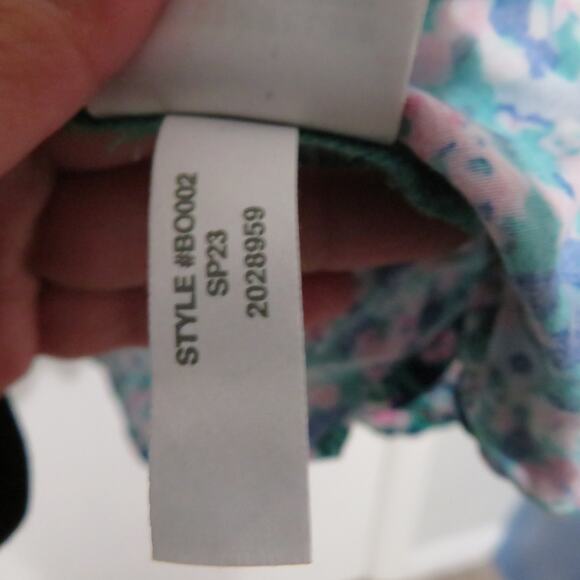 Crewcuts Girls Sz 8 Blue Pink Floral Tiered Midi Dress Puff Sleeves - Picture 8 of 8